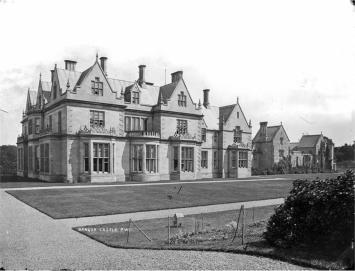 Bangor Castle, black and white photograph